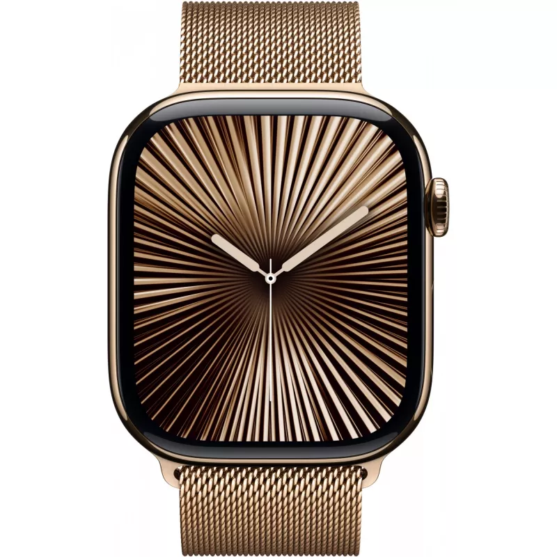 APPLE Watch Series 10 GPS + Cellular 46mm Gold Titanium Case with Gold Milanese Loop - S/M