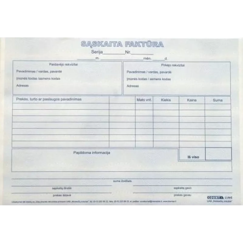 Sąskaita faktūra, A5, 2x50 0720-042