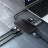 Laptop dock AUKEY CB-C71 — 3x USB‑C (USB 3.2 Gen1), HDMI, RJ‑45, MicroSD, USB PD 100W, 0.15 m cable, black