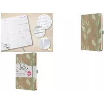 Weekly planner Sigel Pure Sparkle Leaves Plant 2026 A5 A6 — weekly layout for 2026, two sizes (A5/A6)
