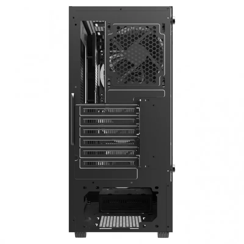PC Case SAVIO Noctis Flow — Cube Mini‑ITX/Micro‑ATX/ATX, 3x120mm front, 1x120mm rear, 2x3.5 inch + 3x2.5 inch bays, tempered glass