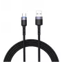 Data cable Tellur USB to Type-C LED nylon braided 1.2 m Black