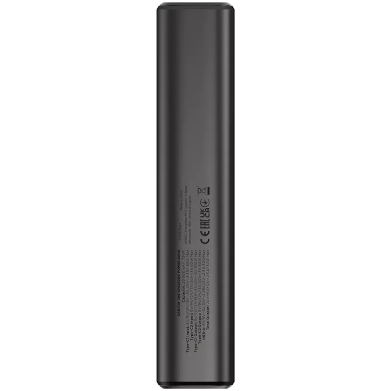 Canyon OnPower 230 TFT power bank, 20000 mAh, PD 130 W, 2x USB-C + USB-A, metal case, Dark Grey