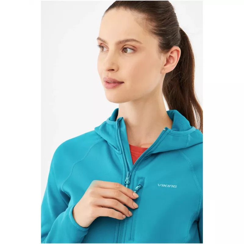 Hoodie Viking Jukon Lady S, women's midlayer hoodie, grass green, Polartec, size S