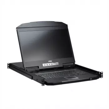 ATEN CL3116NX KVM-Switch 46.99cm 18.5Zoll TFT VGA PS/2-USB 16 Port Tastaturlayout German