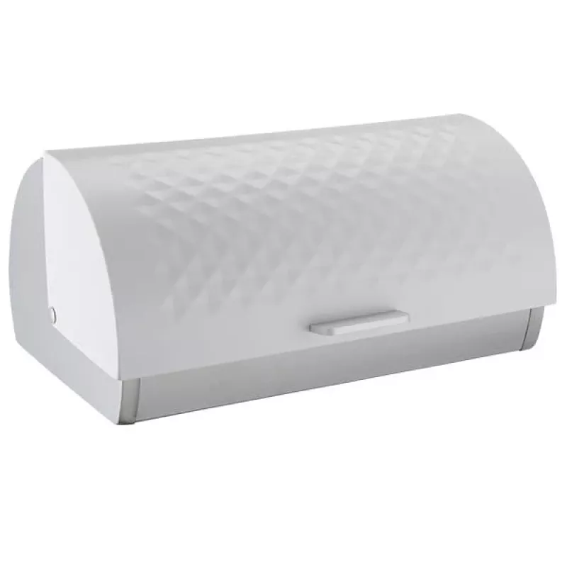 Bread loaf container Maestro MR-1676-WHITE, stainless steel hinge lid, white, 385×255×190 mm