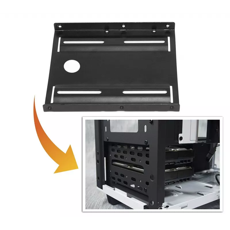 Wentronic Goobay Festplatten-Einbaurahmen 2.5 auf 3.5, Schwarz - geeignet für den Einbau einer 2.5 Festplatte in einen 3.5 Gehäuseschacht (93990)
