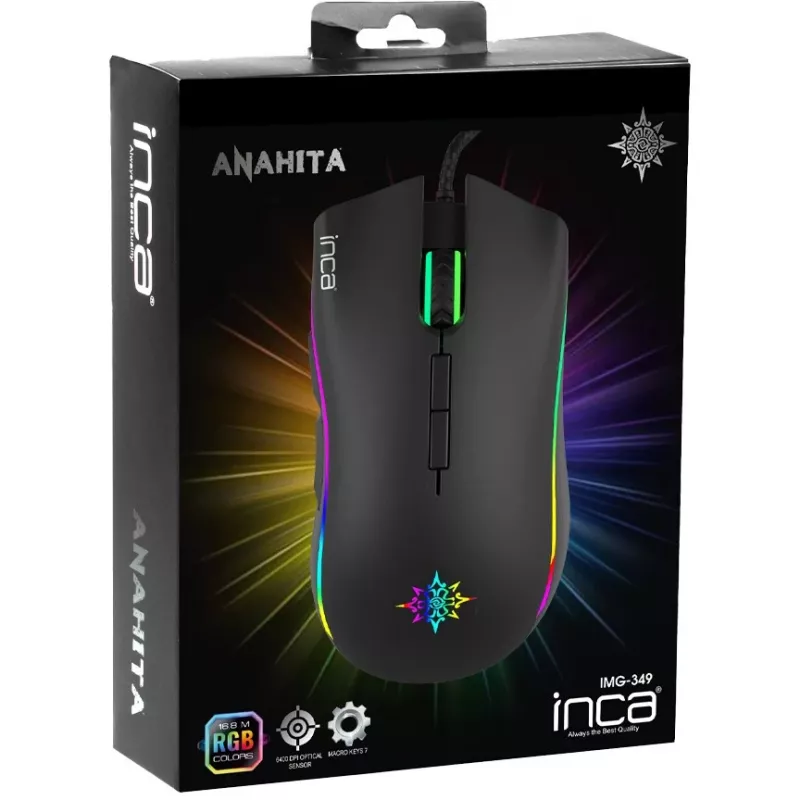 INCA Cian INCA ANAHITA RGB MACRO KEYS PROFESSIONAL GAMING MOUSE