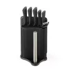 Knife and cutlery block set Maestro MR-1413 — black, 8-piece stainless steel blades with holder, paper towel rack