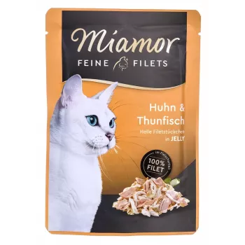 Wet cat food Miamor Fine Fillets in Jelly 100 g — fish & chicken, 100 g sachet
