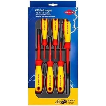 Knipex VDE Screwdriver-Set 6-piece Phillips Pozidriv, Phillips Phillips (00 20 12 V03)