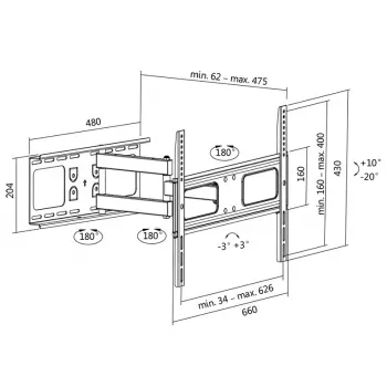 TV mount LogiLink BP0028 177.8 cm (70 inch) Black