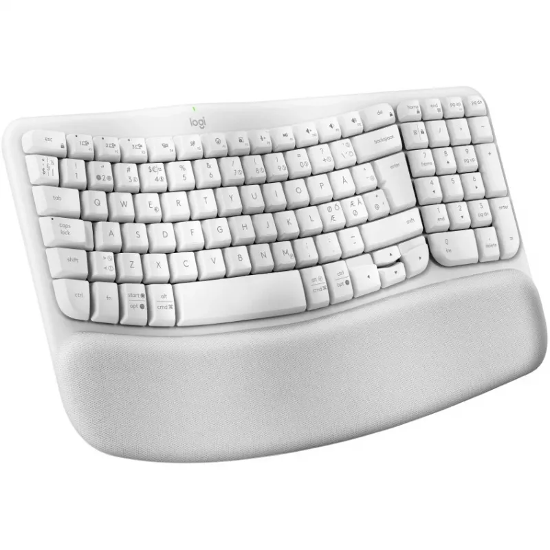 Logitech Wave Keys Keyboard with cushioned palm rest wireless Bluetooth LE QWERTY off-white (PAN)