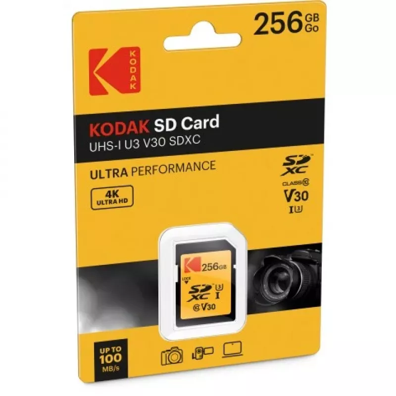 Memory Card Kodak 256GB UHS-I U3 V30 Ultra EKMSD256GXC10HPRK