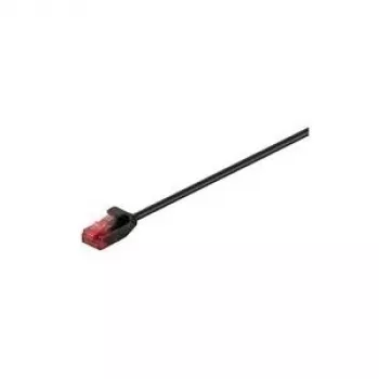Wentronic Goobay CAT 6 Slim-Patch Cable, U/UTP, Black, 0.15 m - Copper Material (71547)