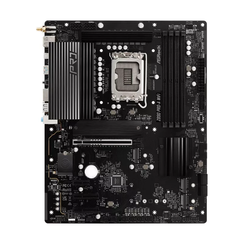 Motherboard ASRock Z890 Pro-A WiFi — Intel Z890, LGA 1851, ATX, DDR5, 4x DIMM, 256GB, Wi‑Fi 6E, 2.5Gb LAN