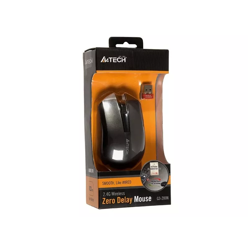 A4Tech G3-200N Mouse Travel Ambidextrous RF Wireless V-Track 1000 DPI