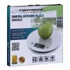Electronic kitchen scale ESPERANZA EKS003W, 5 kg capacity, 1 g accuracy, tempered glass, touch control