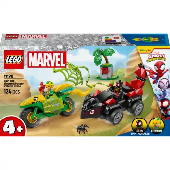 LEGO MARVEL 11198 Spin and Electro Dinosaur Vehicle Chase