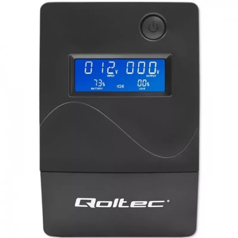 Qoltec Monolith uninterruptible power supply (UPS) Double-conversion (Online) 1 kVA 600 W 2 AC outlet(s)