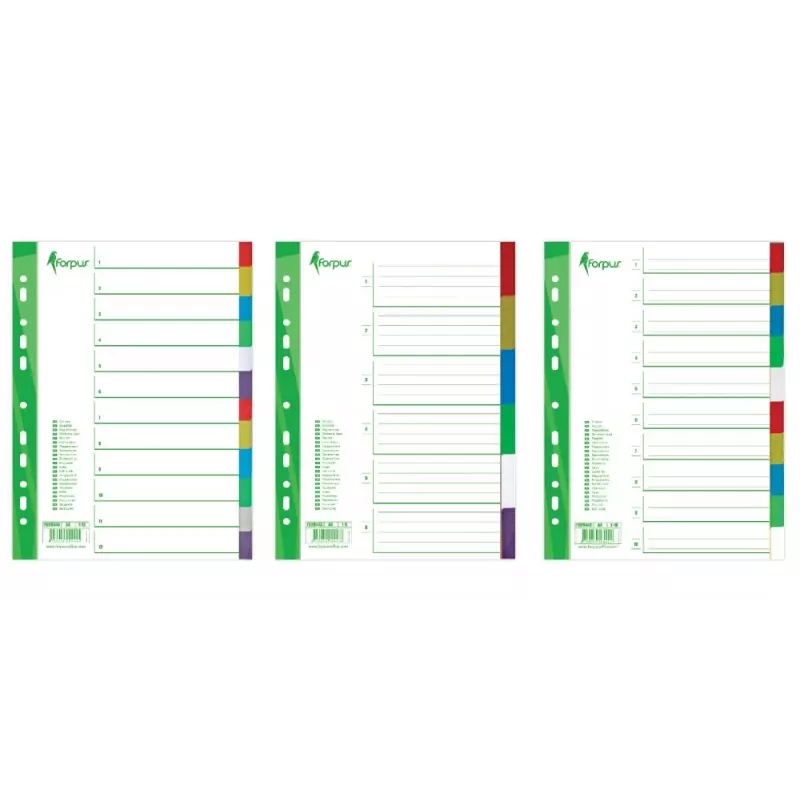 Divider Forpus, A4, 1-12 colors, plastic
