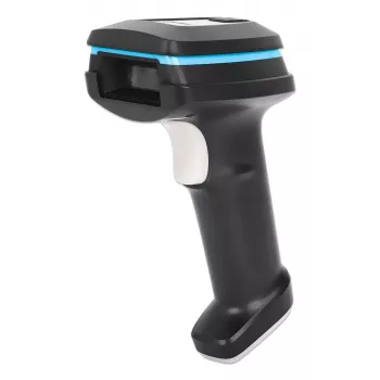 Manhattan 2D Long Range LED Barcode Scanner, USB, 450mm Scan Depth, Max Ambient Light 100,000 lux (sunlight), Supports symbologies - 1D (x21 versions) and 2D (x10 versions), Scanner RJ45 to USB 1.8m cable (most popular type, which is USB-A), Black, 3 Year Warranty