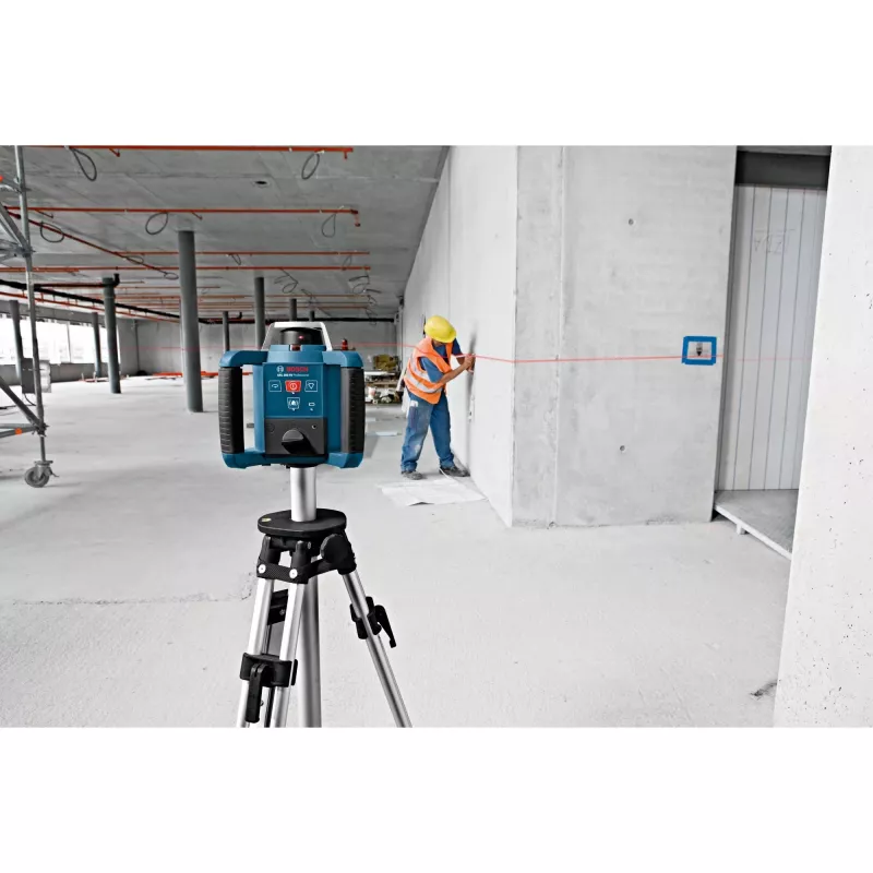 Bosch rotary laser GRL 300 HV Professional blue/black, red laser line and plumb point, with bracket WM 4 and laser receiver LR 1, in case