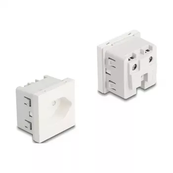 Grounded Power Socket DELOCK Easy 45 T13 Switzerland 45×45 mm, 250 V / 10 A, white