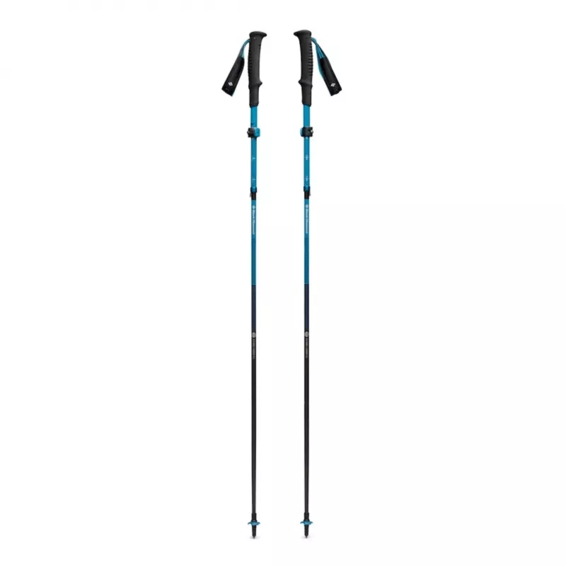 Trekking poles Black Diamond Distance Carbon FLZ — foldable carbon, adjustable 125–140 cm, 3-segment, 364 g, 40 cm folded