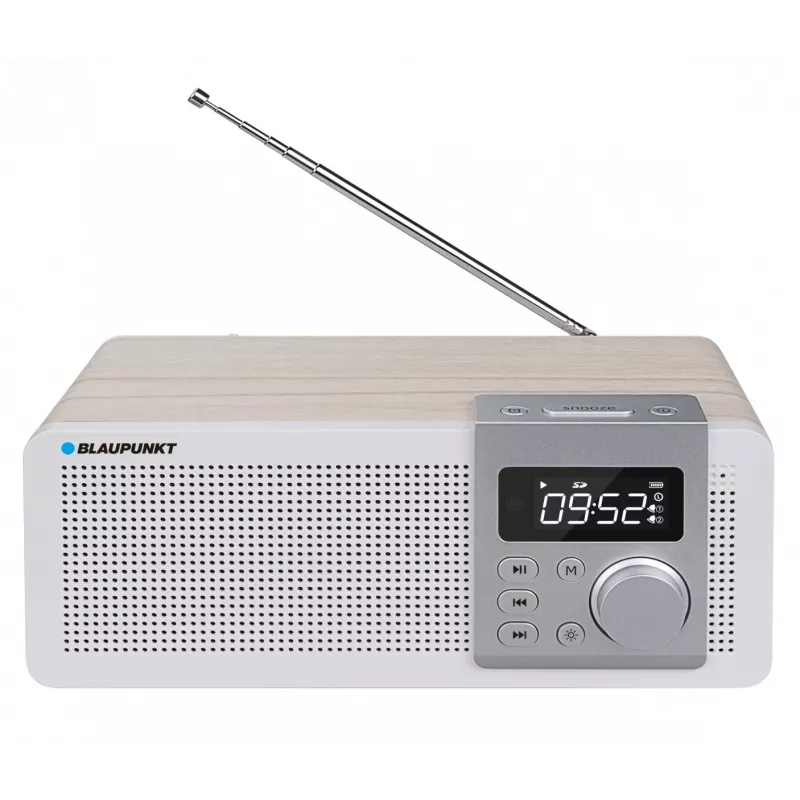 Portable radio BLAUPUNKT PP14BT with Bluetooth, MP3, MicroSD, USB and alarm — 6 W, battery/AC, 230×118×90 mm