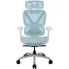 Ergonomic Office Chair thunder x3 TEGC-3073102.B1 — White and Blue upholstery, adjustable armrests, high backrest