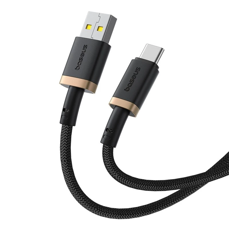 Baseus Dura USB Type A to Type C 60 W fast charging cable 2 m Black, Gold