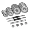 Adjustable Cast Iron Chrome Dumbbell Set 30 kg in Case with Barbell Handle by Rebel Active