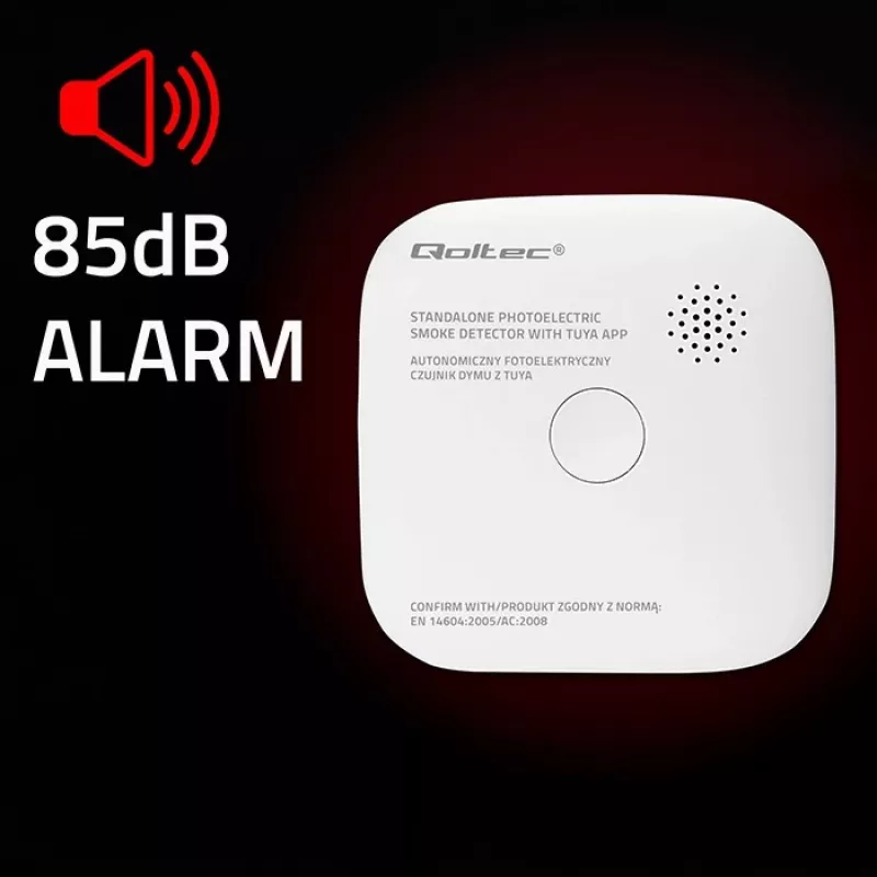 Smoke detector with battery Tuya WiFi LED