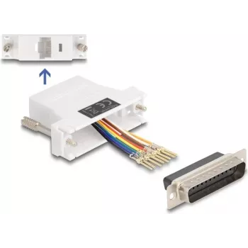 DeLOCK D-Sub 25 pin female to RJ45 female Assembly Kit white VGA RJ-45