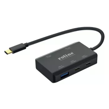 ROLINE USB 3.2 Gen 2 Hub, 4-way (2x USB-A + 2x USB-C), PD, Type C Connection Cable (14.02.5060)