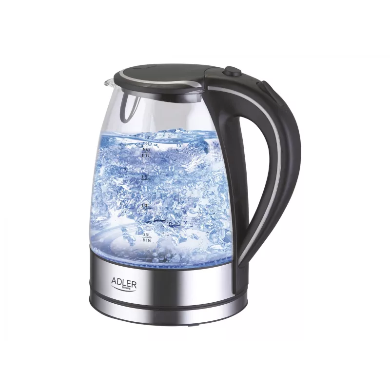 Adler AD 1225 electric kettle 1.7 L Black,Stainless steel,Transparent 2200 W