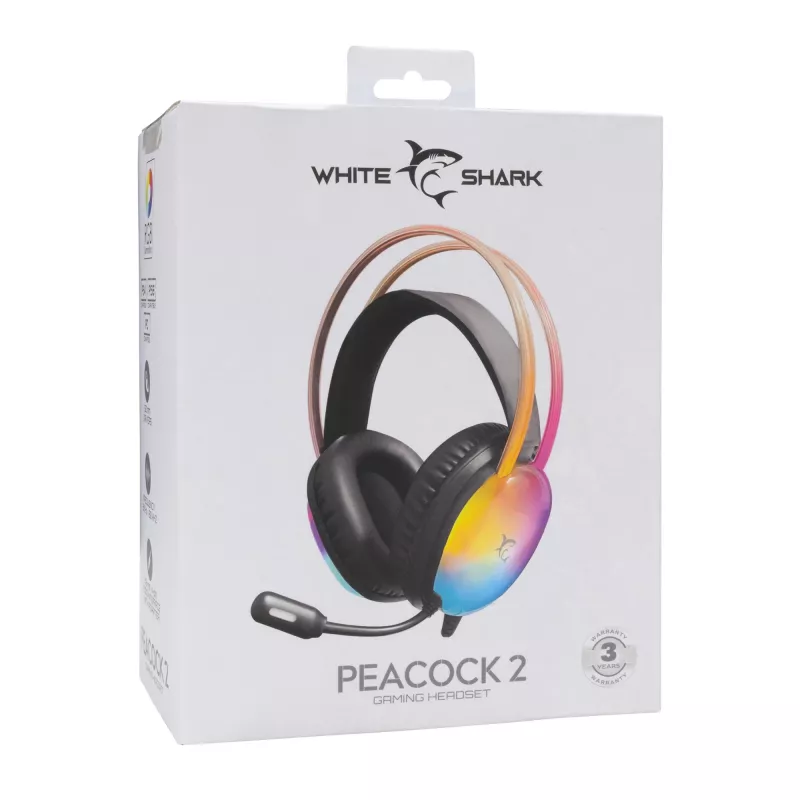 Headphones White Shark GH-2444 Peacock-2 Black