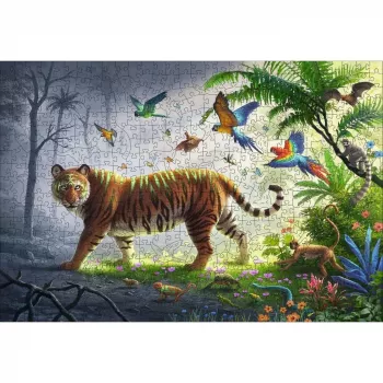 Wooden Puzzle Tiger in the jungle (505 Pieces)