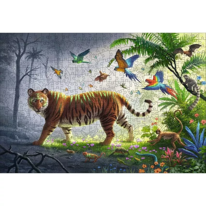 Wooden Puzzle Tiger in the jungle (505 Pieces)
