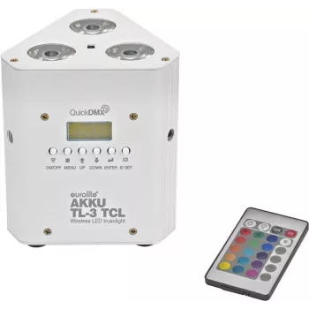 Battery-powered Trusslight EUROLITE AKKU TL-3 TCL QuickDMX ws — portable wireless lighting fixture