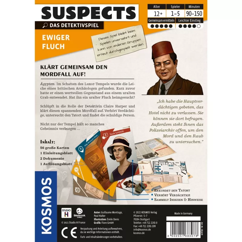 Suspects: Eternal Curse, Card Game