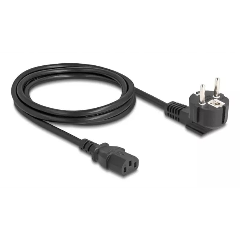Power cable DELOCK 81567 CEE 7/7 (ST) 90° to IEC C13, 2 m, 3x1.00 mm