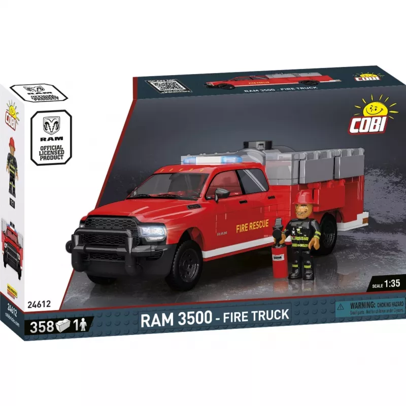 Buildable construction toy Cobi RAM 3500 Fire Truck COBI-24612 2-in-1 model set