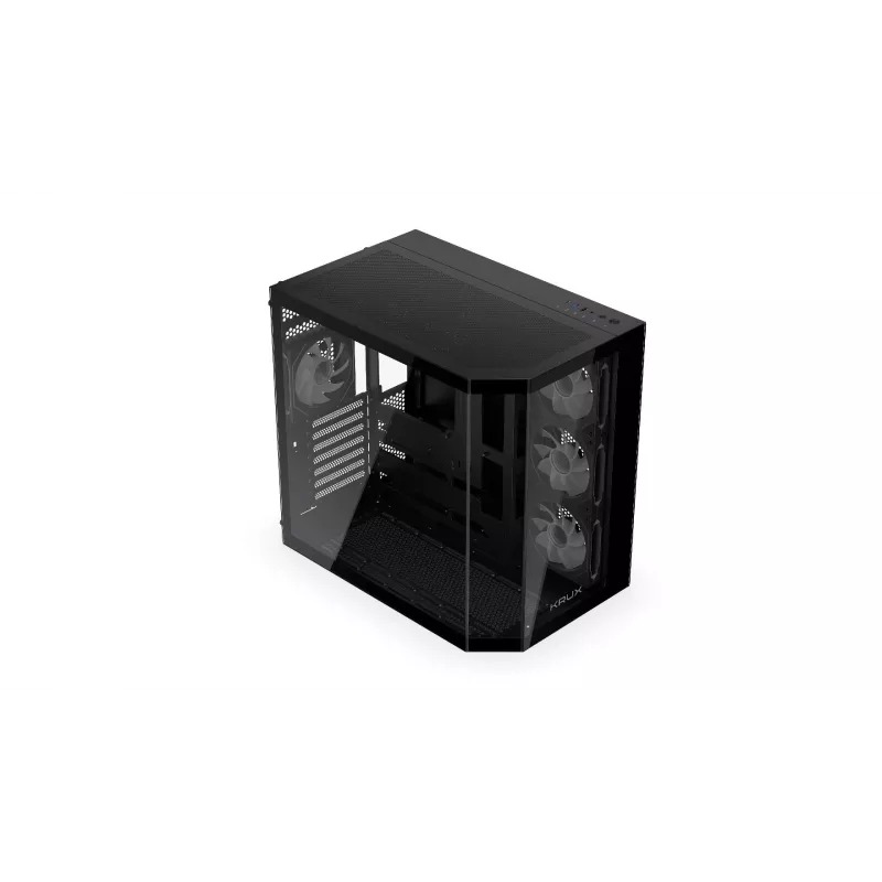 PC tower case KRUX Empero KRXD010, ATX, black — supports GPUs up to 420 mm, CPU coolers up to 155 mm, 2x 3.5 inch + 3x 2.5 inch bays