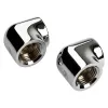 Bitspower Touchaqua Adapter 90 degrees G1/4 inch IG to G1/4 inch IG - 2-Pack, Silver