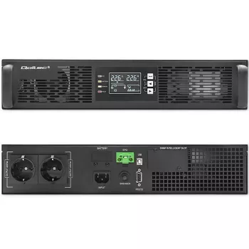 Qoltec 52285 uninterruptible power supply (UPS) Double-conversion (Online) 1 kVA 1000 W 2 AC outlet(s)