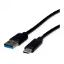 ROLINE RM USB 3.2 Gen 1 Cable, A-C, ST/ST, black, 1 m
