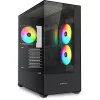 PC tower case Sharkoon SK6 ARGB Tower ATX Black — mid-tower ATX, ARGB lighting, tempered glass side panel
