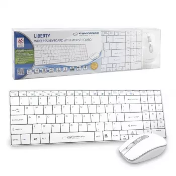Kit Keyboard and Mouse Esperanza Liberty EK122W, White